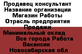 Продавец-консультант › Название организации ­ Магазин Работы › Отрасль предприятия ­ Продажи › Минимальный оклад ­ 27 000 - Все города Работа » Вакансии   . Новосибирская обл.,Бердск г.